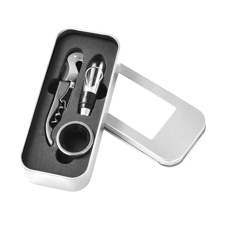 3pcs Accessories Wine dengan set Window Tin Box Wine