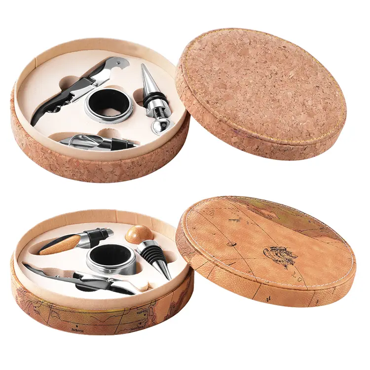 Cork Box Pu Wine Set