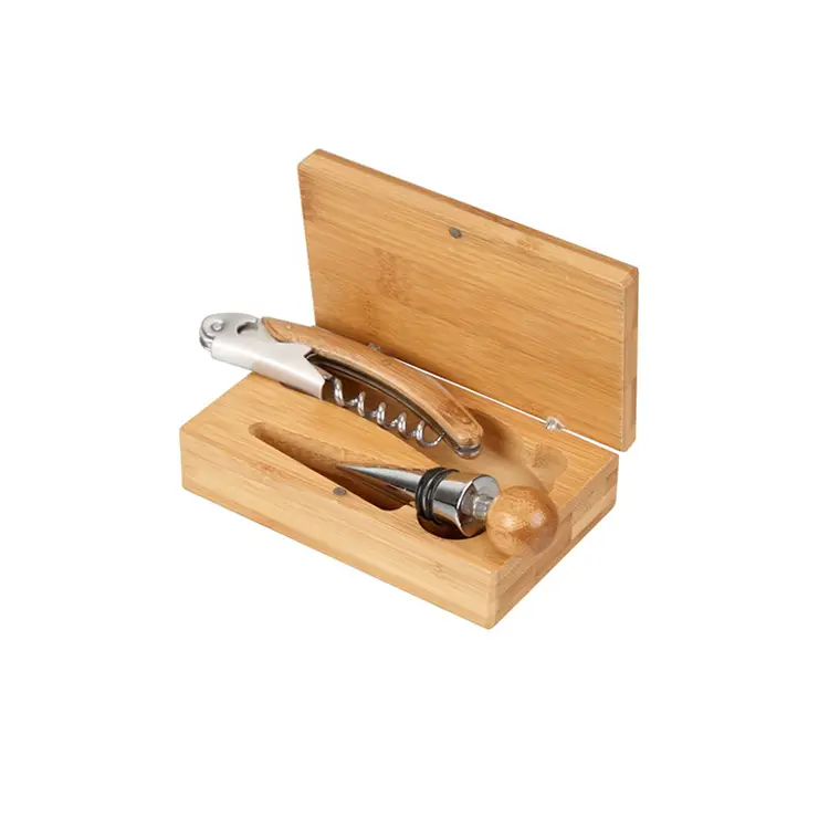 Perangkat Hadiah Bambu Set Wine